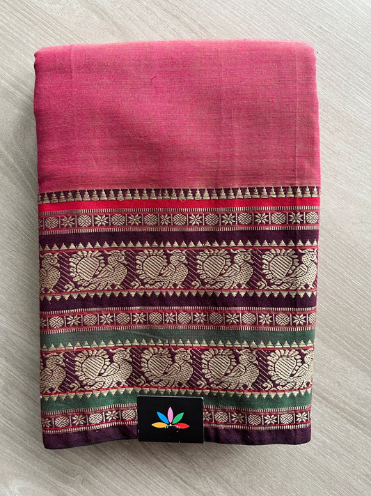 Annam Border Narayanpet Mercerized Cotton Saree -24786_24787