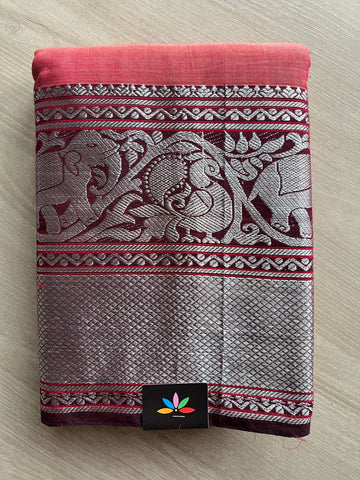 Long Elephant Border Narayanpet Mercerized Cotton Saree -24793