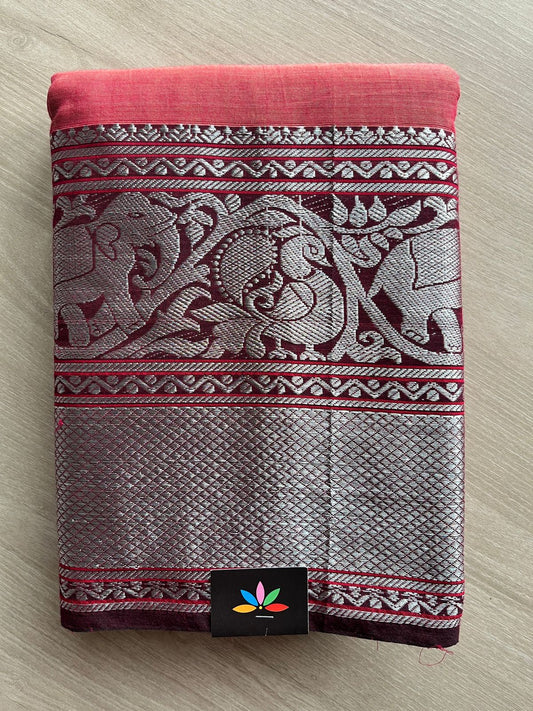 Long Elephant Border Narayanpet Mercerized Cotton Saree -24793