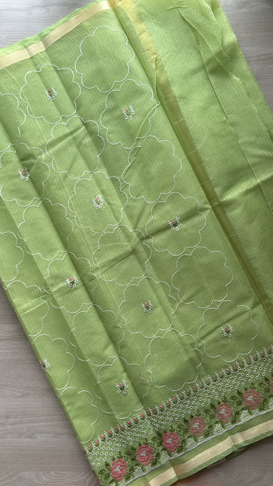 Machine Embroidered Blended Kota Saree-24836