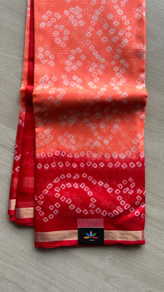 Bandhini Print Pure Kota Silk Saree-24849