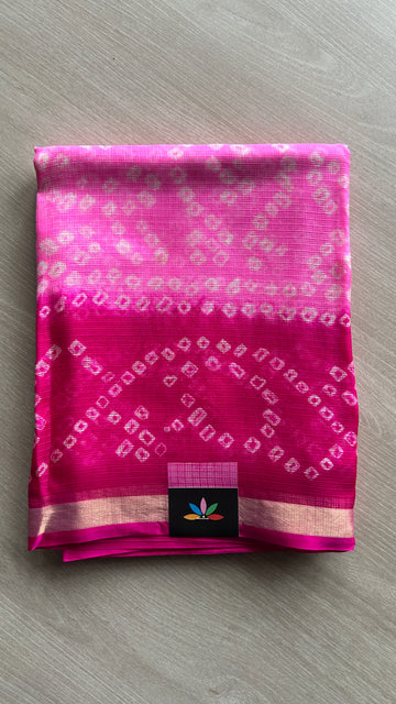 Bandhini Print Pure Kota Silk Saree-24850