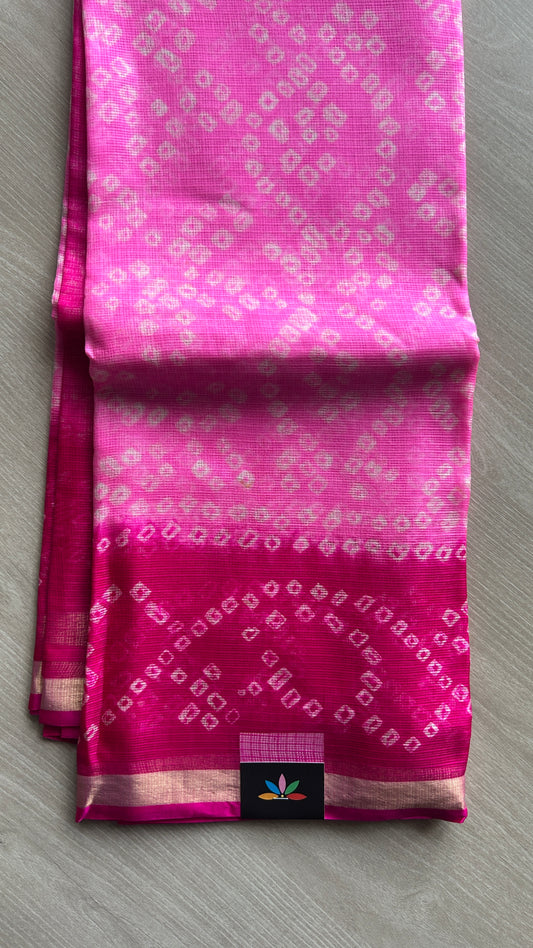 Bandhini Print Pure Kota Silk Saree-24850