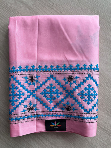 Gujarati Stitch Semi Bangalore Silk Saree -24905
