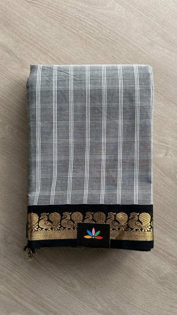 Traditional Checked Chettinad Cotton Saree - 24910