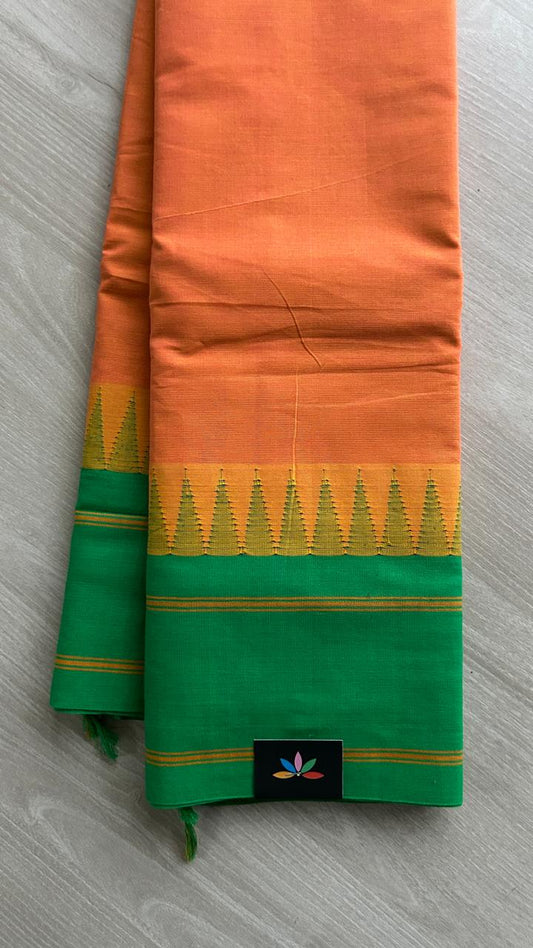 Temple Border Handloom Korvai Chettinad Cotton Saree -24924