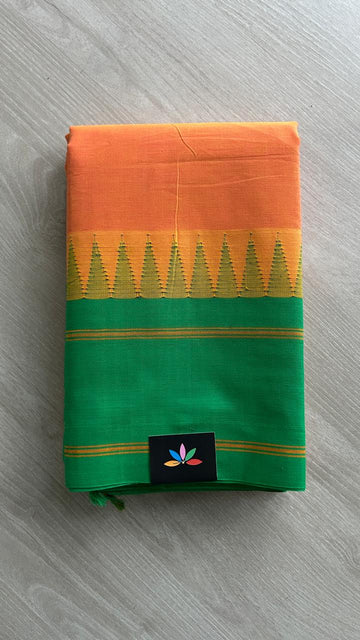 Temple Border Handloom Korvai Chettinad Cotton Saree -24924