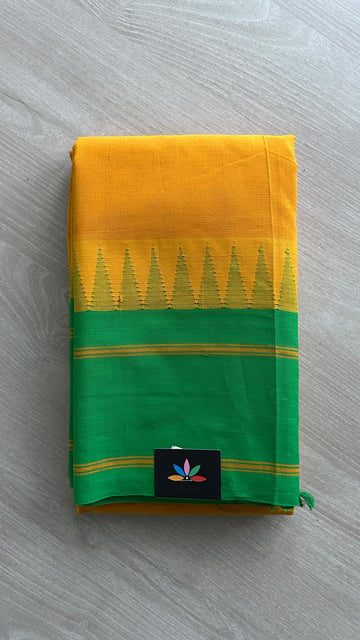 Temple Border Handloom Korvai Chettinad Cotton Saree -24926