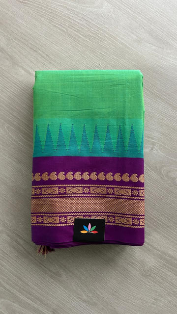 Temple Border Handloom Korvai Chettinad Cotton Saree -24928
