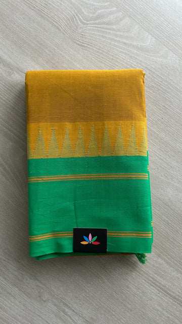 Temple Border Handloom Korvai Chettinad Cotton Saree -24931
