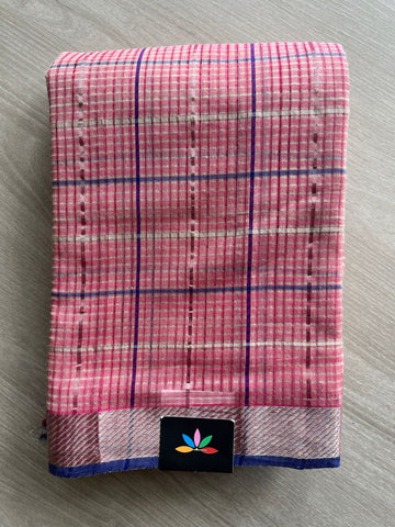 Checked Missing checks Handloom Mangalagiri Cotton Saree -24988