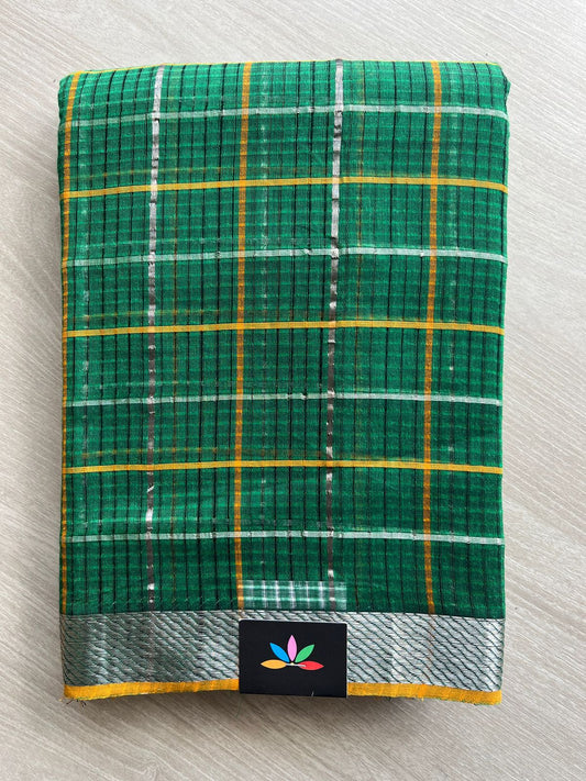 Checked Missing checks Handloom Mangalagiri Cotton Saree -24992