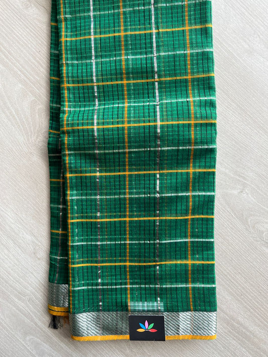 Checked Missing checks Handloom Mangalagiri Cotton Saree -24992