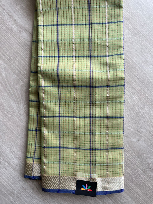 Checked Missing checks Handloom Mangalagiri Cotton Saree -24994