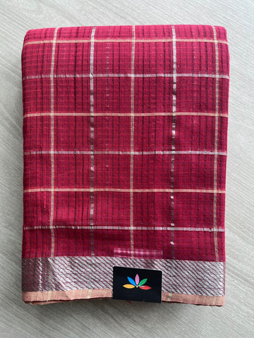 Checked Missing checks Handloom Mangalagiri Cotton Saree -24996