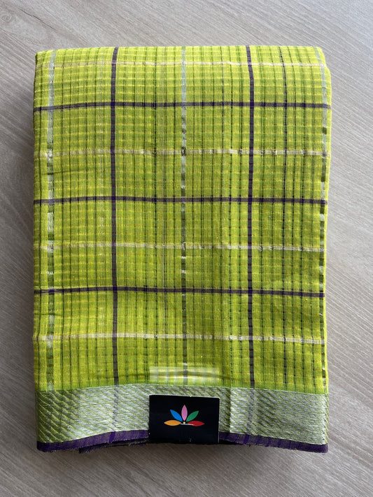Checked Missing checks Handloom Mangalagiri Cotton Saree -24999