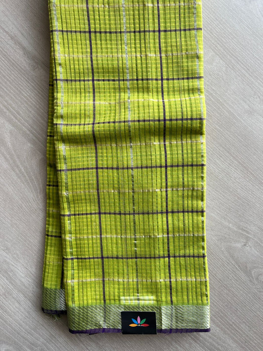 Checked Missing checks Handloom Mangalagiri Cotton Saree -24999