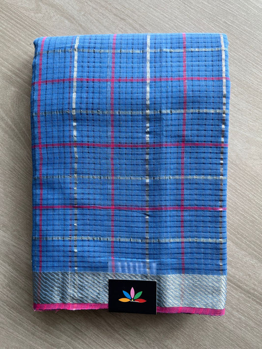 Checked Missing checks Handloom Mangalagiri Cotton Saree -25000