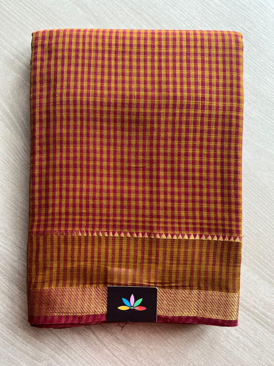 Handwoven Zari Border Mangalagiri Cotton Saree-25001-25013
