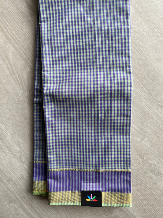 Handwoven Zari Border Mangalagiri Cotton Saree-25002