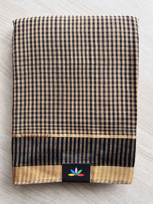 Handwoven Zari Border Mangalagiri Cotton Saree-25004