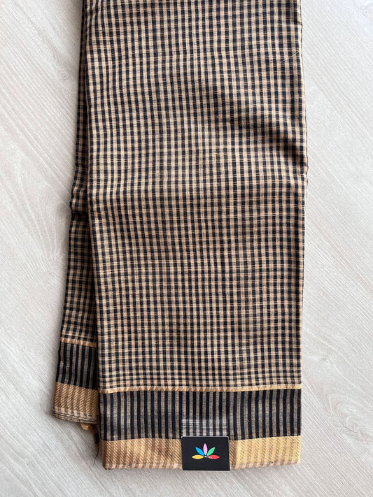 Handwoven Zari Border Mangalagiri Cotton Saree-25004