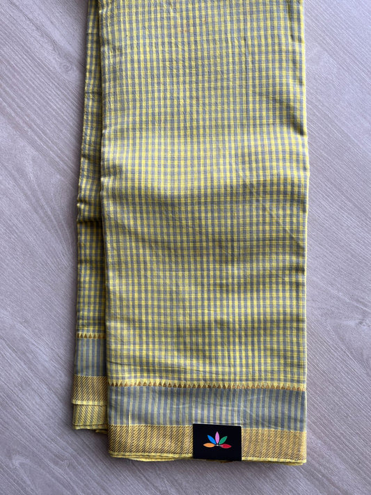 Handwoven Zari Border Mangalagiri Cotton Saree-25017