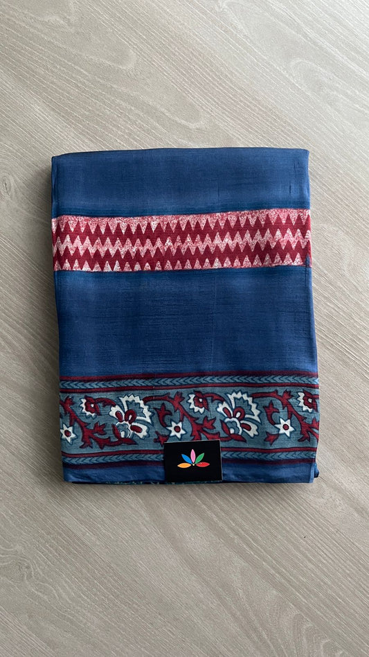 Handcrafted Geometric Design Light Weight Mulberry Silk Saree -25068