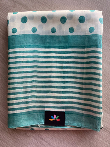 Handcrafted Geometric Design Light Weight Mulberry Silk Saree -25071