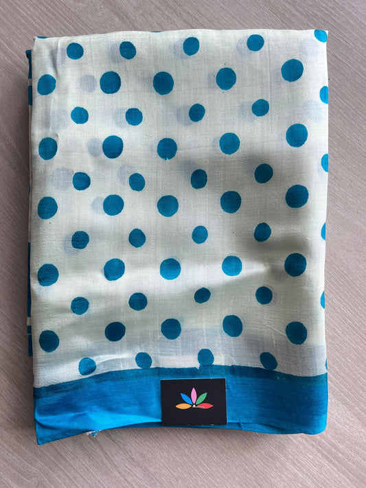 Handcrafted Geometric Design Light Weight Mulberry Silk Saree -25074