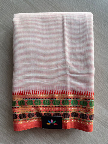 Contrast Border Cotton Saree -25095