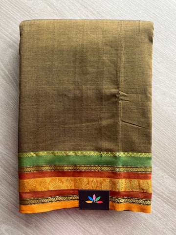 Copper Brown Traditional Design Blended Cotton Saree -25110