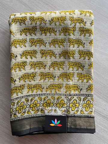 Handblock Printed Kota Doria Saree -25263-25264