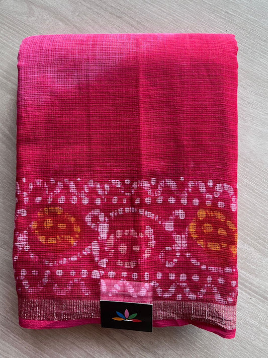 Handblock Printed Kota Doria Saree -25267-25268