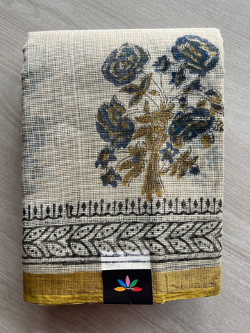 Handblock Printed Kota Doria Saree -25277-25278