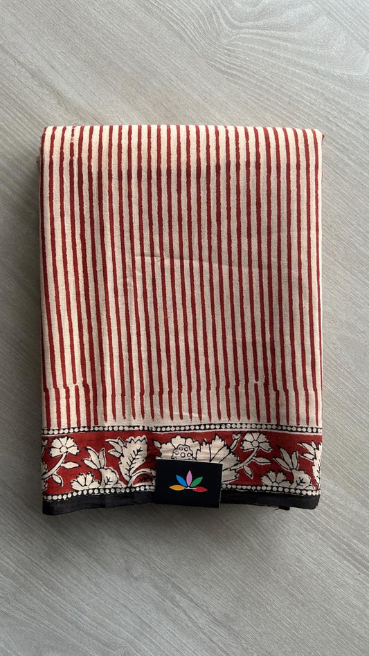 Hand Block Printed Fine Mul Cotton Saree -25293-25294