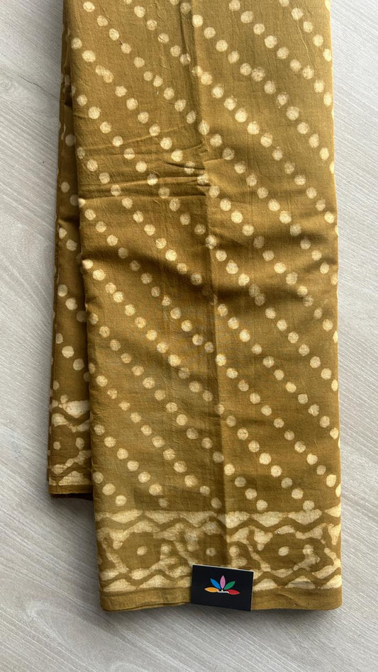 Hand Block Printed Fine Mul Cotton Saree -25297-25298