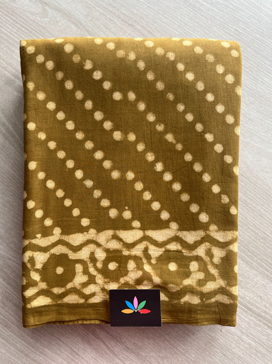 Hand Block Printed Fine Mul Cotton Saree -25297-25298