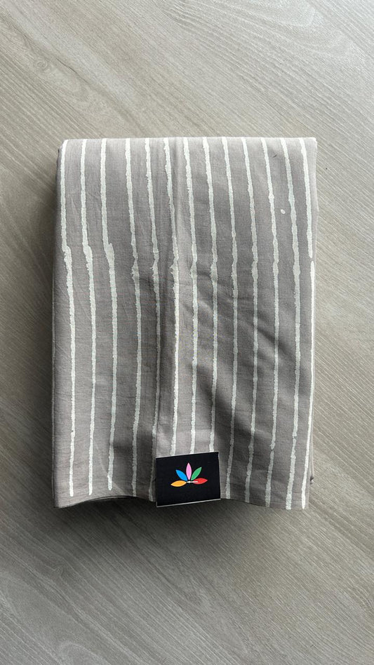 Hand Block Printed Fine Mul Cotton Saree -25299-25300