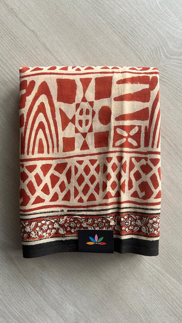 Hand Block Printed Fine Mul Cotton Saree -25301-25302