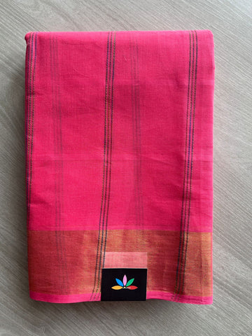 The Linear Edit - Simple Multi-color Line Cotton Saree -25407-25408