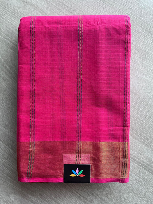 The Linear Edit - Simple Multi-color Line Cotton Saree -25411-25412
