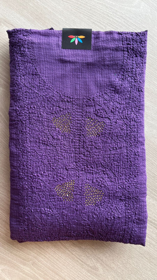 Handembroidered Chikankari Kota Kurti Fabric with Dupatta- 25479