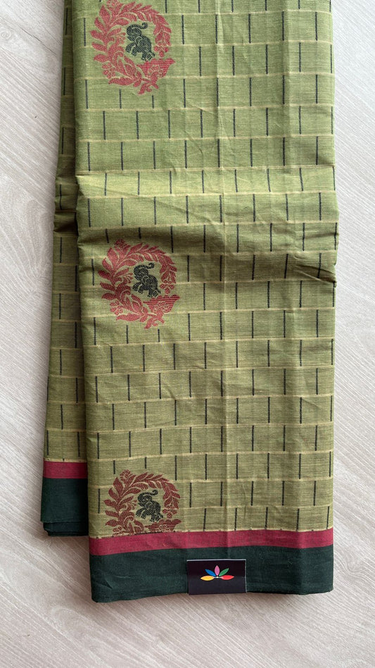Intricately Woven Cotton Saree-25521