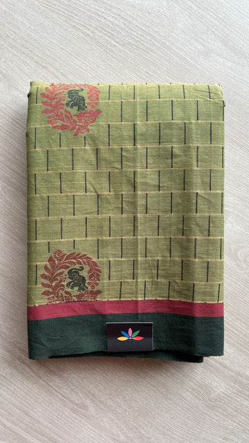 Intricately Woven Cotton Saree-25521