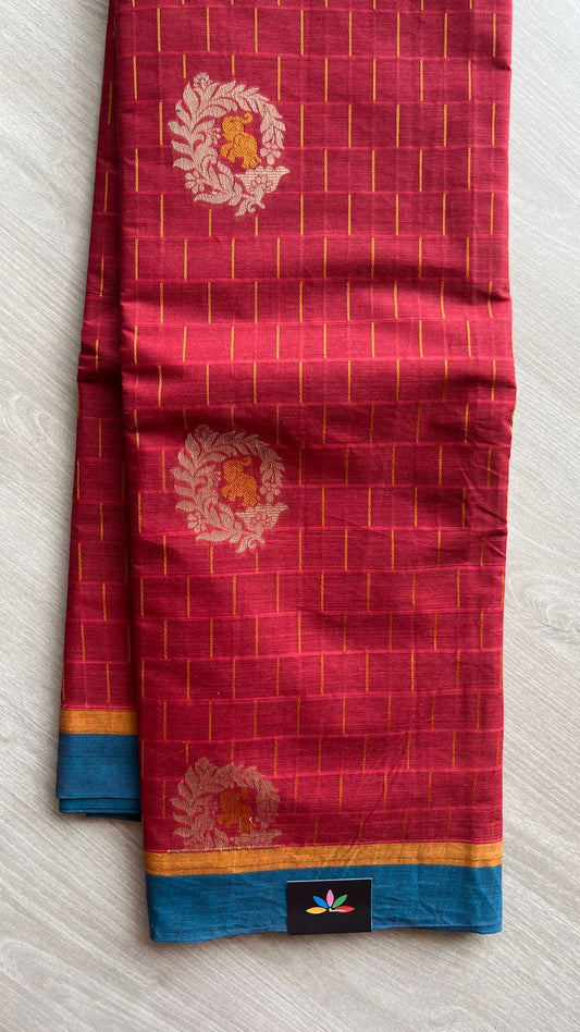 Intricately Woven Cotton Saree -25524