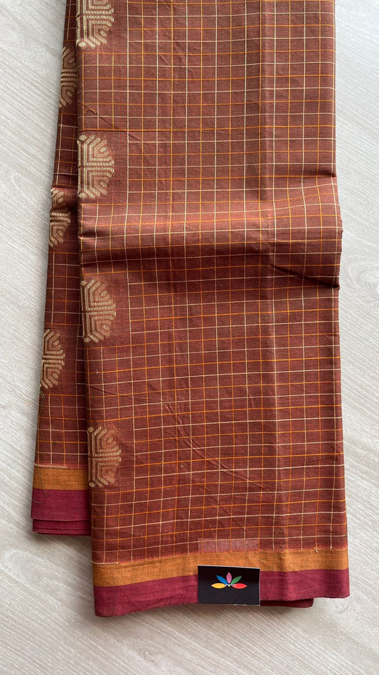Intricately Woven Cotton Saree-25528