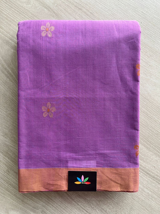 Handloom Fine Cotton Saree with Contrast Pallu and Blouse -25549