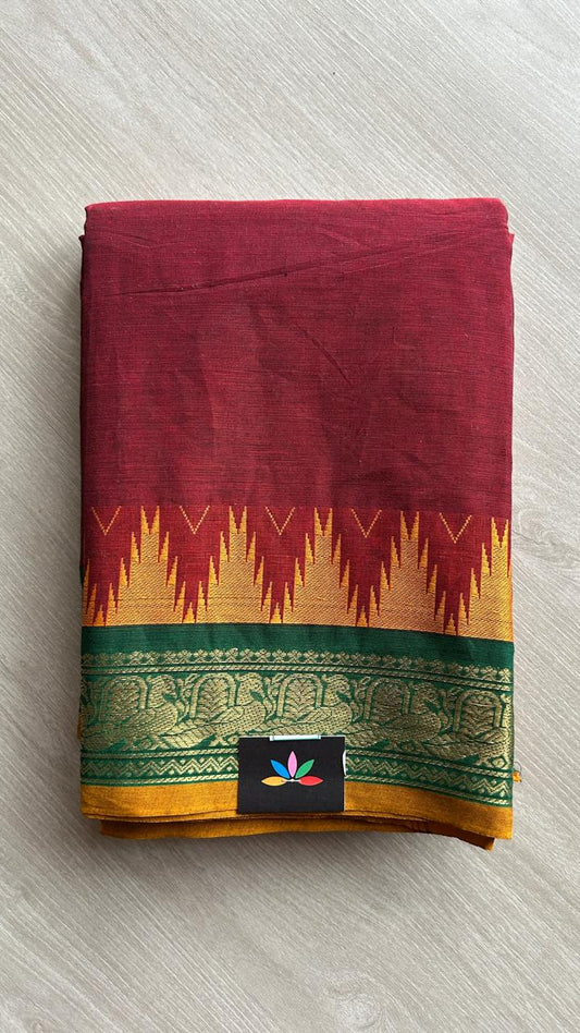 Zari Border Chettinad Cotton Saree - 25598