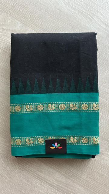Temple Border Handloom Korvai Chettinad Cotton Saree -25596